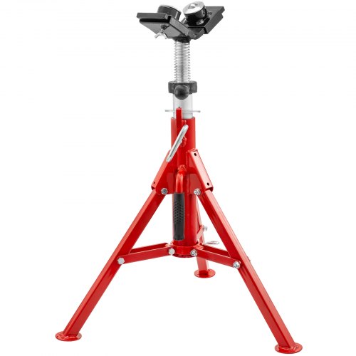 VEVOR Pipe Jack Stand with 2-Ball Transfer V-Head and Folding Legs 1500LB Welding Pipe Stand Adjustable Height 20-37IN 1107C-type Pipe Jacks for Welding