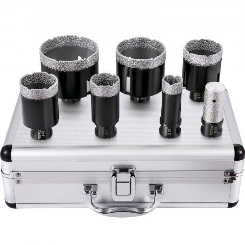 VEVOR Diamond Drill Bits 6/8/10/13/19/25/32/51 mm Diamond Hole Saw Brazed Tile 0.59in Segment Finger Bit SDS Tile Hole Saw Kit with a Blade for Tile Ceramic Porcelain Marbl 5/8\"-11 Female Thread