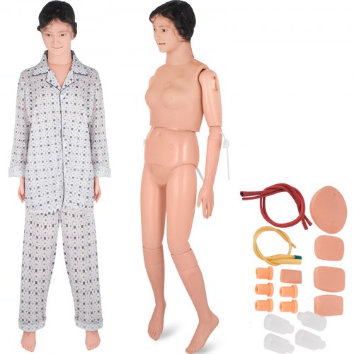 VEVOR Manikin for The Cure of The Patient Didactic Material in PVC Medical Training Teaching Manikin Model Woman for Teaching at School of Nursing Medicine