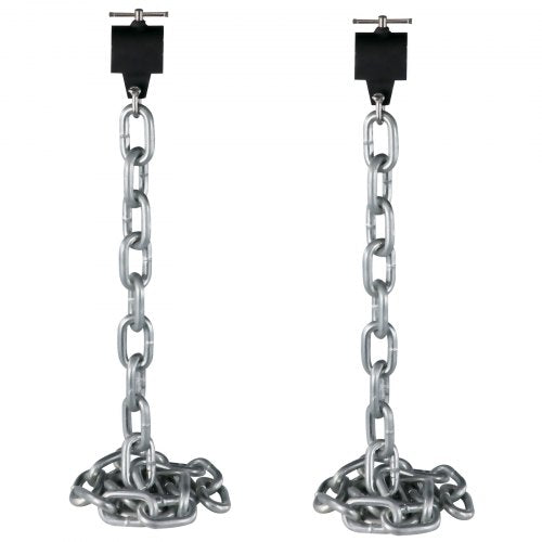 VEVOR Weight Lifting Chains, 1 Pair 44LBS/20kg Weight Lifting Chains,Bench Press Chains with Collars, 5.2ft Olympic Barbell Chains Weight Chains for Power Lifting, Silver