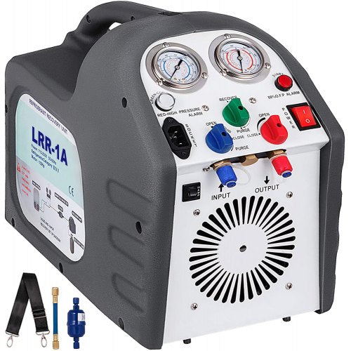 VEVOR Refrigerant Recovery Machine Portable 1/2HP 115V AC Refrigerant Recycling Machine Automotive HVAC 558psi Refrigerant Recovery Unit Air Conditioning Repair Tool (Grey)