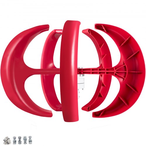 VEVOR Wind Turbine 400W 12V Wind Turbine Generator Red Lantern Vertical Wind Generator 5 Leaves Wind Turbine Kit Controller(400W 12V Red)