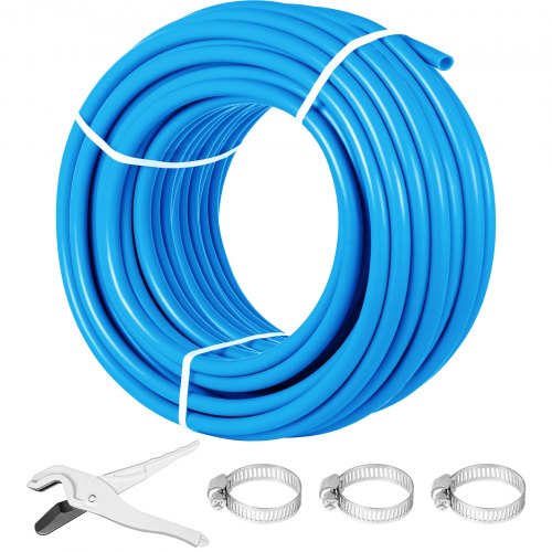 VEVOR Pex Tubing, 1" Pex Pipe 300ft Flexible Pex Hose Non Oxygen Barrier Pex Tube Coil 80-160psi Pex Water Line Blue Pex Piping for Hot & Cold Water Plumbing Open Loop Radiant Floor Heating System