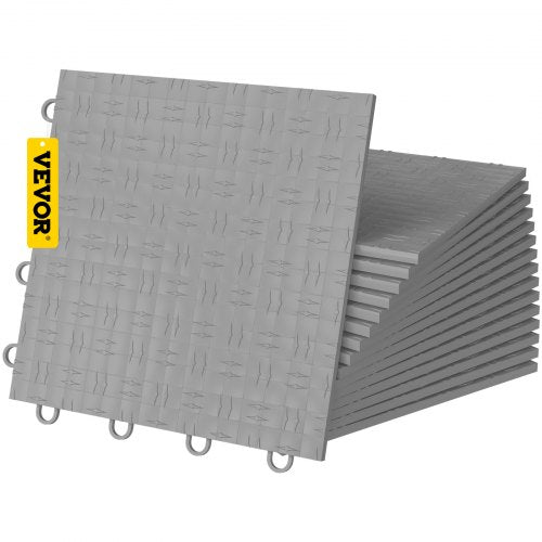 VEVOR Garage Tiles Interlocking Garage Flooring Tiles 12x12" 25 Pack Silver