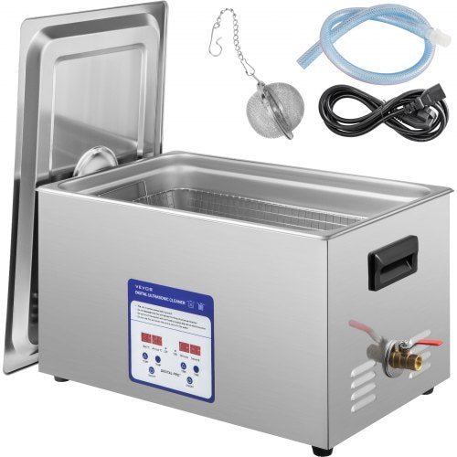 VEVOR Digital Ultrasonic Cleaner 22L Ultrasonic Cleaning Machine 40kHz Sonic Cleaner Machine 316 & 304 Stainless Steel Ultrasonic Cleaner Machine with Heater & Timer for Cleaning Jewelry Glasses Watch