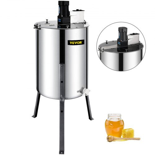 VEVOR Electric Honey Extractor 4 Frame Bee Honey Extractor Separator Stainless Steel Honey Frame Extractor Spinner Drum Beekeeping Extractor Apiary Centrifuge Equipment