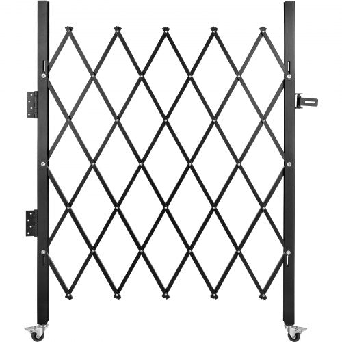 VEVOR Single Folding Security Gate, 48" W x 37" H Folding Door Gate, Steel Accordion Security Gate, Flexible Expanding Security Gate, 360° Rolling Barricade Gate, Scissor Gate or Door with Padlock