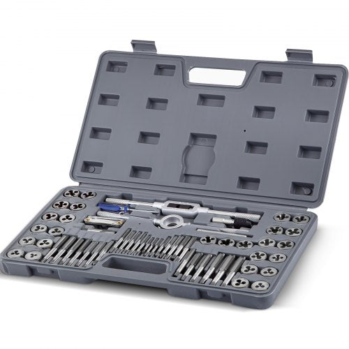 VEVOR Tap and Die Set, 60 PC Tap Set Metric and SAE with Storage Case, Carbon Steel Internal and External Tap and Die Set Metric and Standard, Used for Create New Threads or Repair Damaged Threads