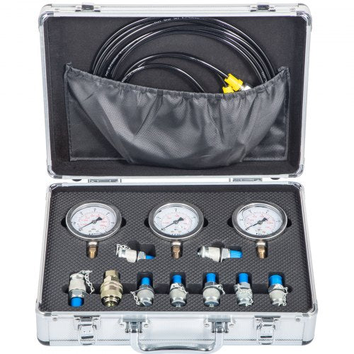 Hydraulic Pressure Gauge Test Kit 9000 Psi Tester No Distortion Construction