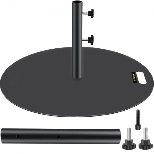 VEVOR Umbrella Base, 27" Round Heavy Duty Umbrella Base, 39lbs Umbrella's Holder Stand, Cast Iron Umbrella Base for 1.5-2" Umbrella Pole Market Umbrella Base with 14" Height Pipe for Yard/Garden/Deck