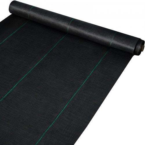 VEVOR 6.5FTx300FT Premium Weed Barrier Fabric Heavy Duty 3.2OZ, Woven Weed Control Fabric, High Permeability Good for Flower Bed, Geotextile Fabric for Underlayment, Polyethylene Ground Cover