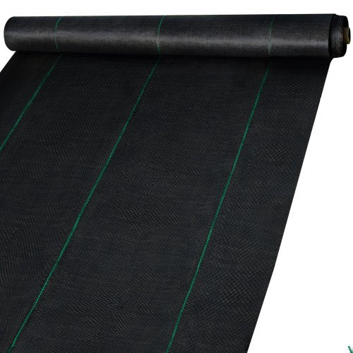 VEVOR 6FTx300FT Premium Weed Barrier Fabric Heavy Duty 1.5OZ, Woven Weed Control Fabric, High Permeability Good for Flower Bed, Geotextile Fabric for Underlayment, Polyethylene Ground Cover