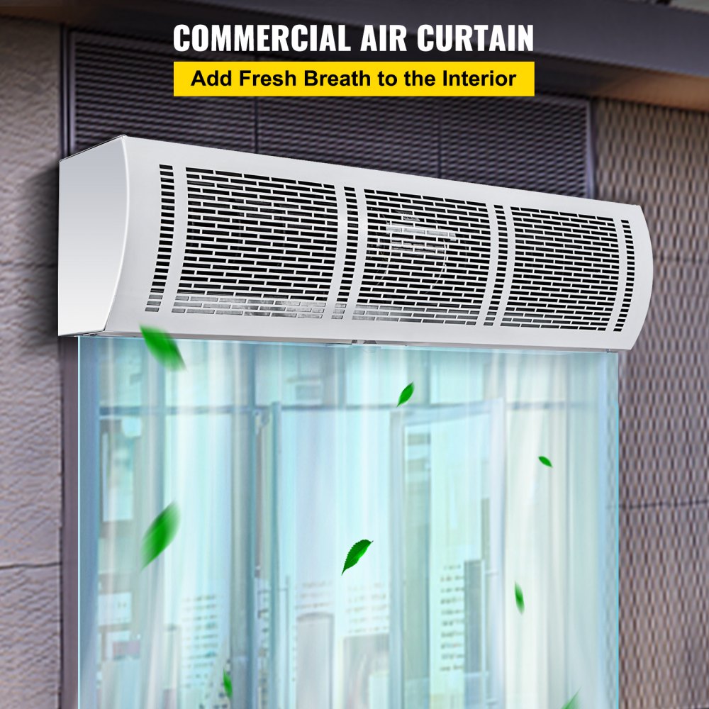 VEVOR Air Curtain 40-Inch Commercial Air Curtain 2 Speeds Door Air Curtain 1667 CFM/1490 CFM with 2 Limited Switches Low Noise Indoor Air Curtain 
