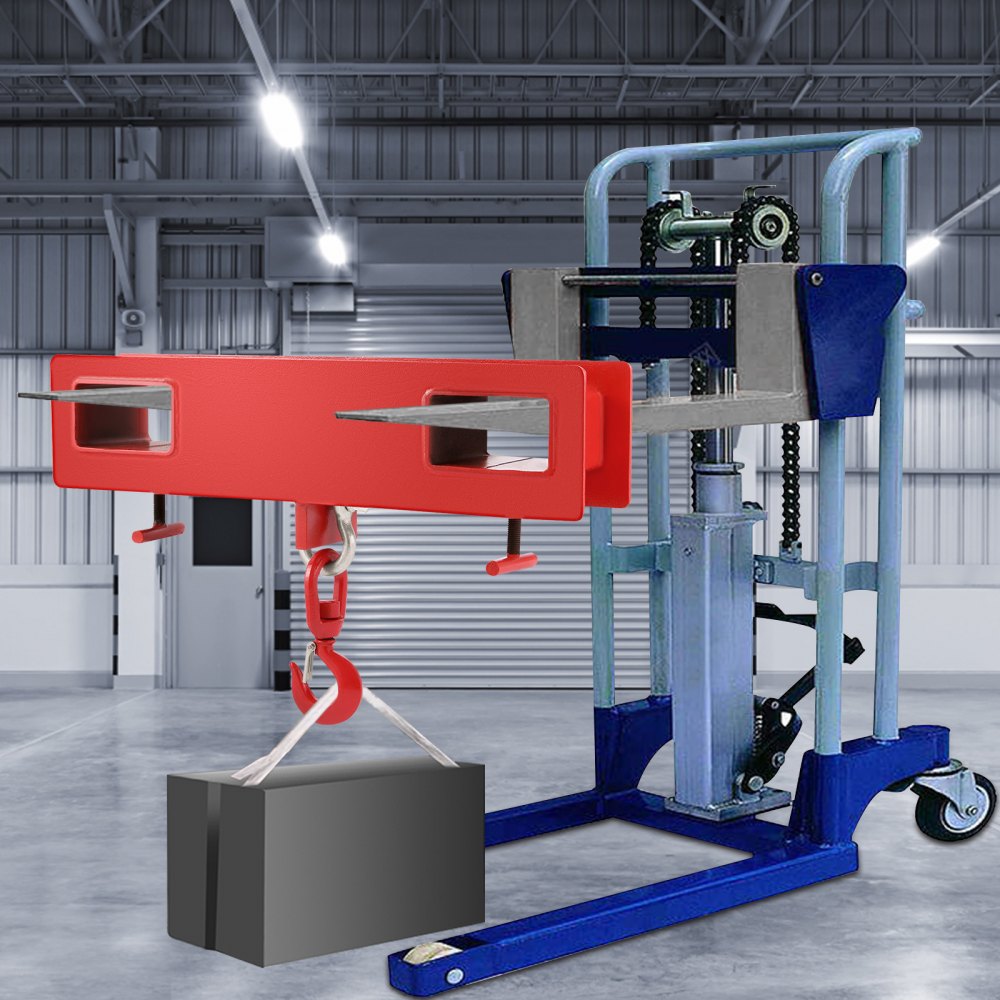 VEVOR Forklift Lifting Hook, 4400lbs Capacity Forklift Lifting Hoist, Red Forklift Mobile Crane with Swivel Hook and Two Large T-Screws, Hook Forklift Lifting Hoist, Fork Lifting Attachment 