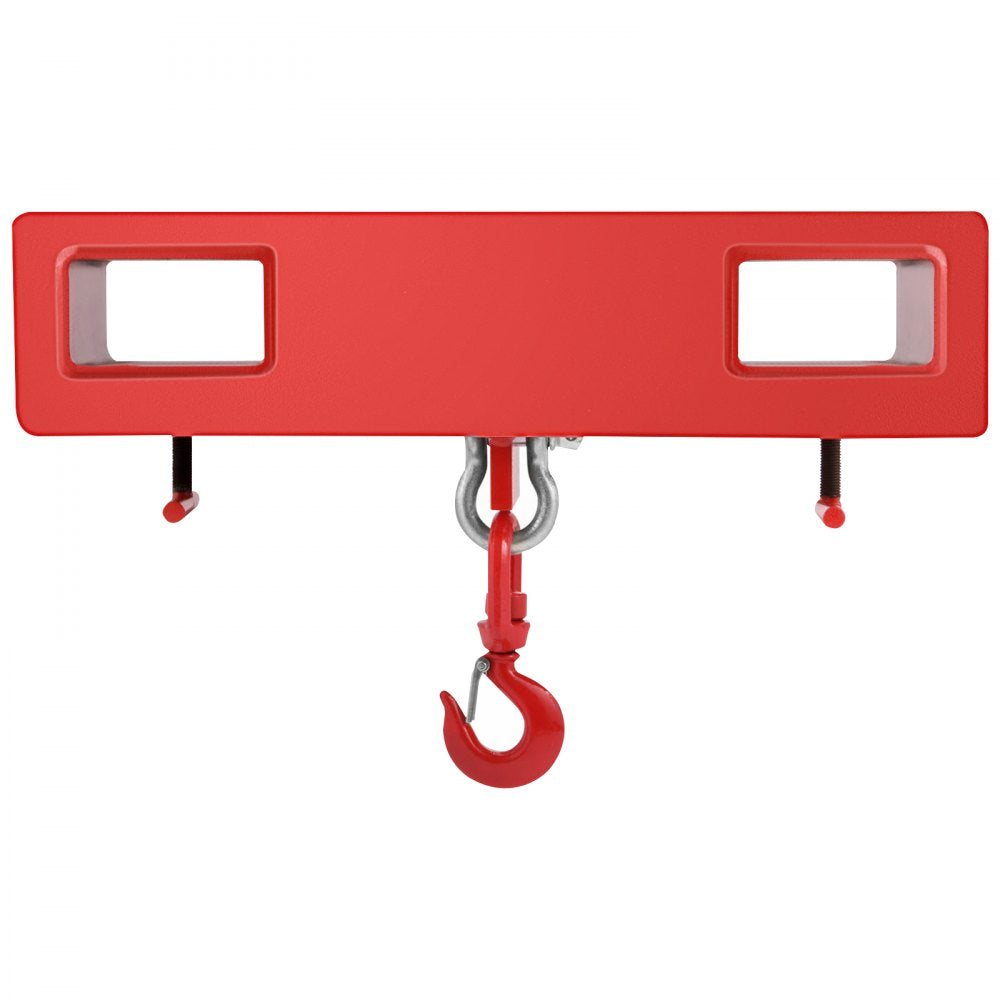 VEVOR Forklift Lifting Hook, 4400lbs Capacity Forklift Lifting Hoist, Red Forklift Mobile Crane with Swivel Hook and Two Large T-Screws, Hook Forklift Lifting Hoist, Fork Lifting Attachment 