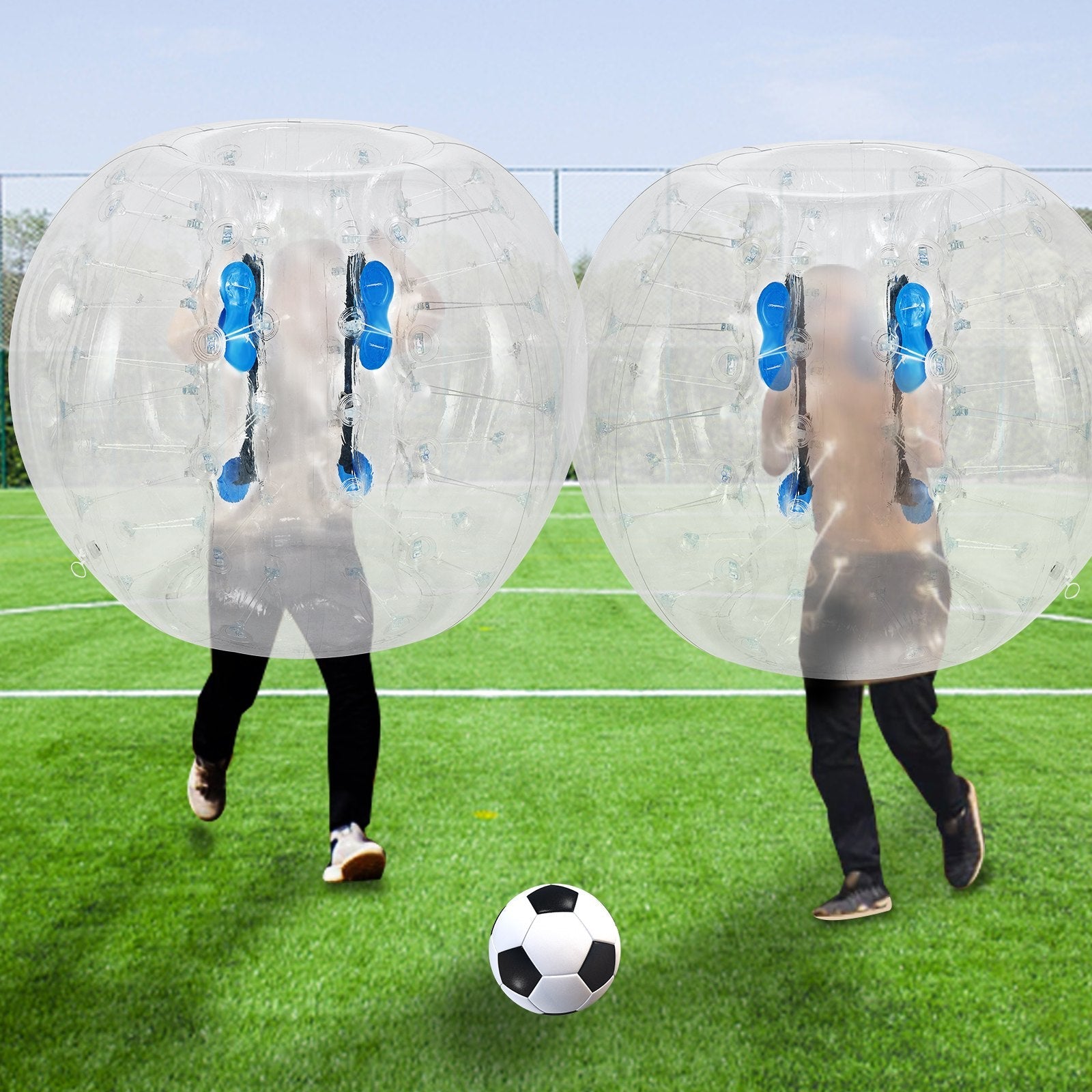 VEVOR 2PCS Inflatable Bumper Ball 4 FT / 1.2M Diameter, Bubble Soccer Ball, Blow It Up in 5 Min, Inflatable Zorb Ball for Adults or Children (4 FT, Transparent) 