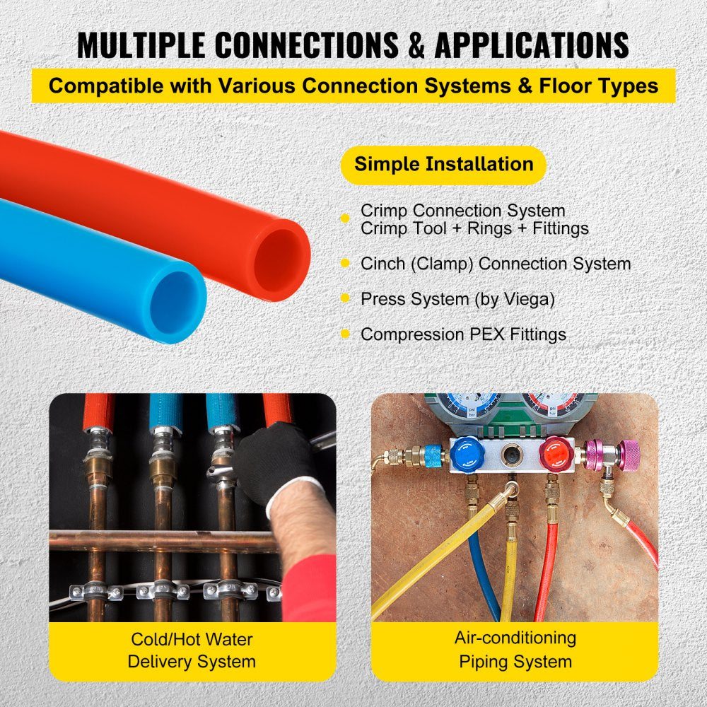 Pex Pipe 2 Rolls 1/2 inch 100 feet Plumbing Water Supply Tubing Tube Tool New 