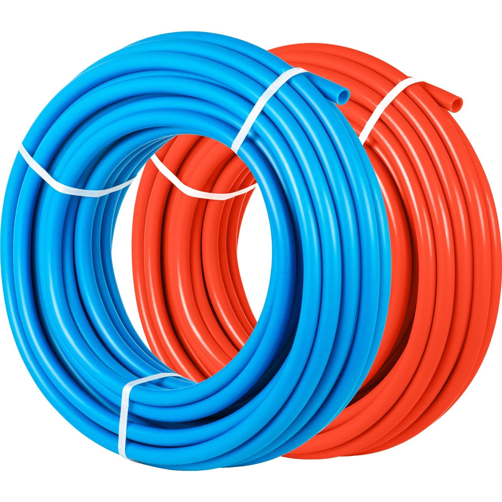 VEVOR PEX Tubing Oxygen Barrier - 2 Rolls of 1/2 Inch X 300 Feet Tube Coil - EVOH PEX-B Pipe for Residential Commercial Radiant Floor Heating Pex Pipe (1/2" O2-Barrier, 2x300Ft/Red+Blue) 