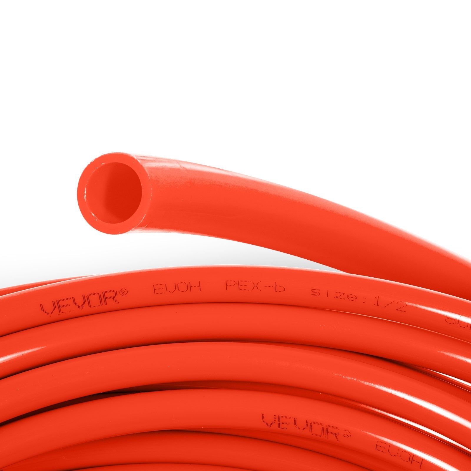 VEVOR 1/2 Inch PEX Tubing Potable Water Tube 300 FT PEX-B Plumbing Pipe Non-Barrier Radiant Heating Pex Coil for Water Plumbing Open Loop Hydronic Heating Systems (1/2" Non-Barrier, 300Ft/Red) 