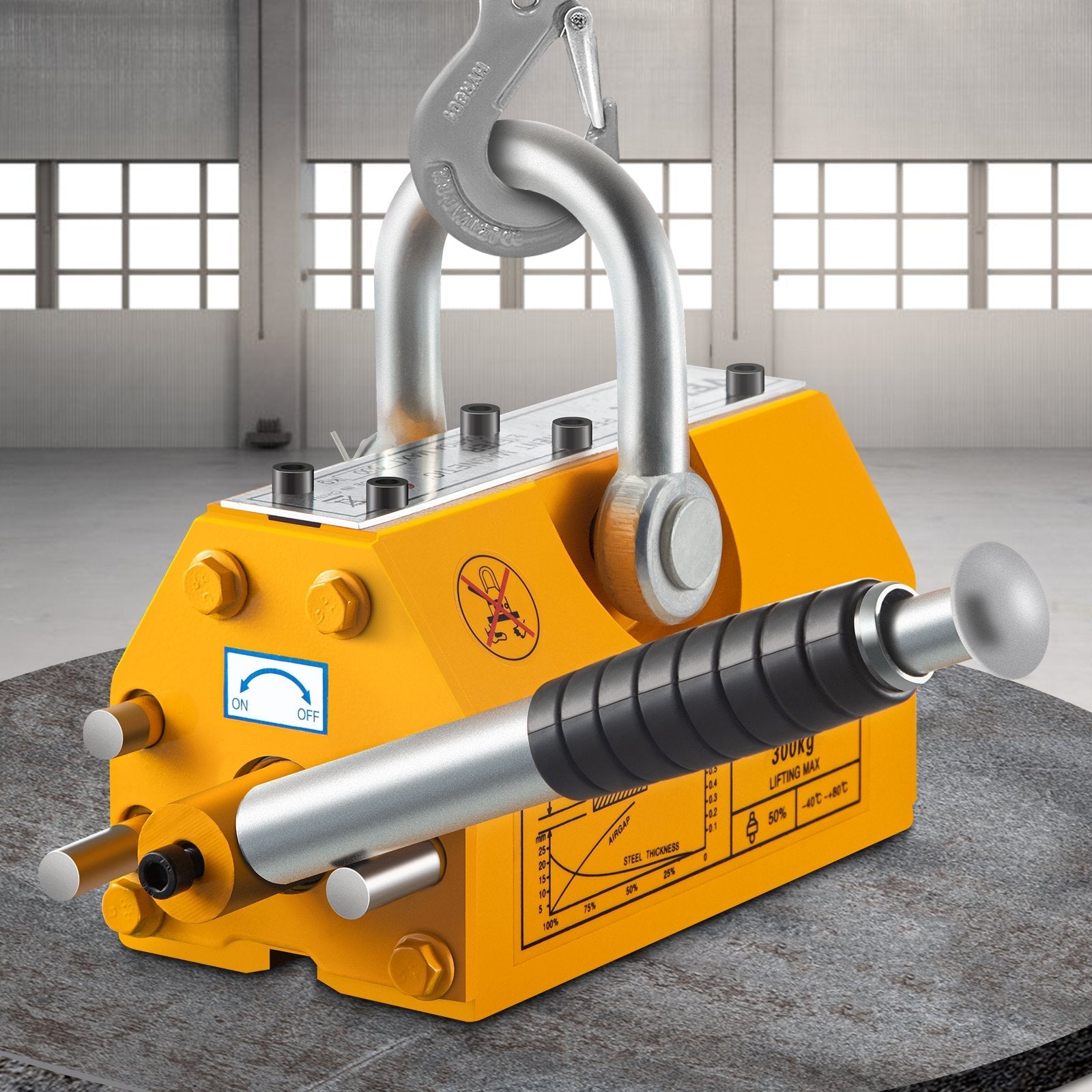 VEVOR Lifting Magnet with Release,660 Lbs Pulling Force - Steel Magnetic Lifter,Neodymium - Permanent Lift Magnets,Heavy Duty - for Hoist, Shop Crane, Block, Board 