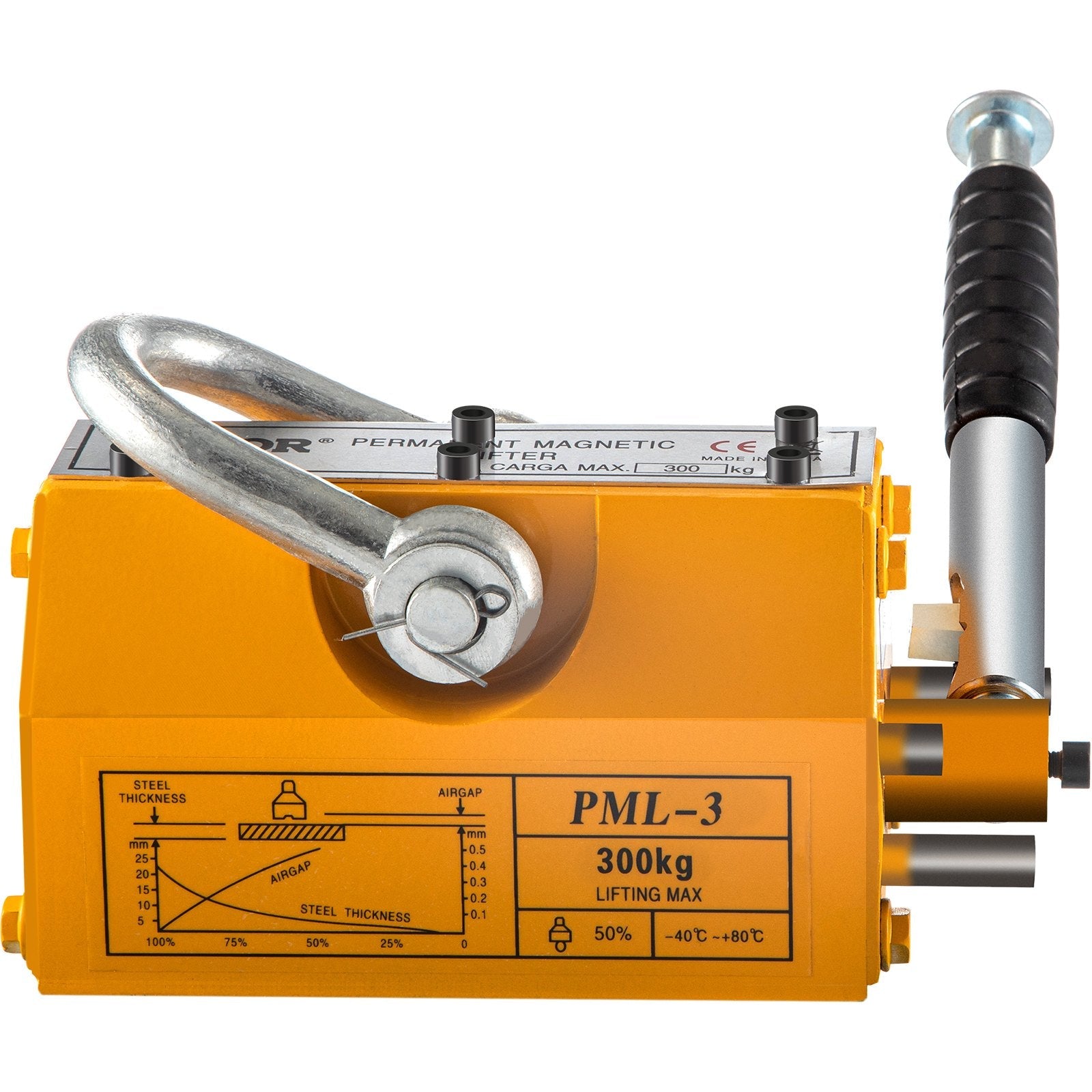 VEVOR Lifting Magnet with Release,660 Lbs Pulling Force - Steel Magnetic Lifter,Neodymium - Permanent Lift Magnets,Heavy Duty - for Hoist, Shop Crane, Block, Board 