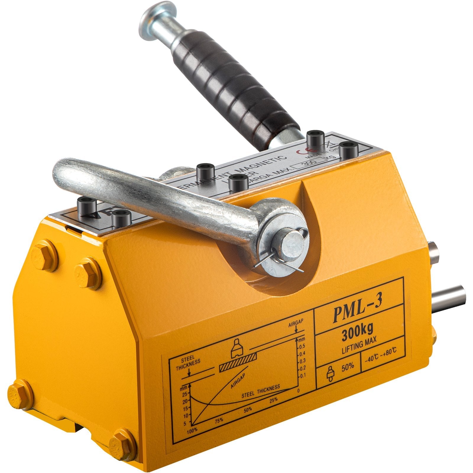 VEVOR Lifting Magnet with Release,660 Lbs Pulling Force - Steel Magnetic Lifter,Neodymium - Permanent Lift Magnets,Heavy Duty - for Hoist, Shop Crane, Block, Board 