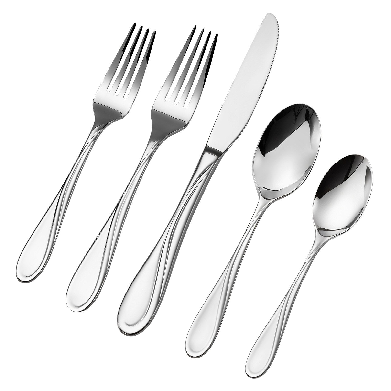 VEVOR 65-Piece Silverware Set Stainless Steel Cutlery Flatware Utensils for 12 