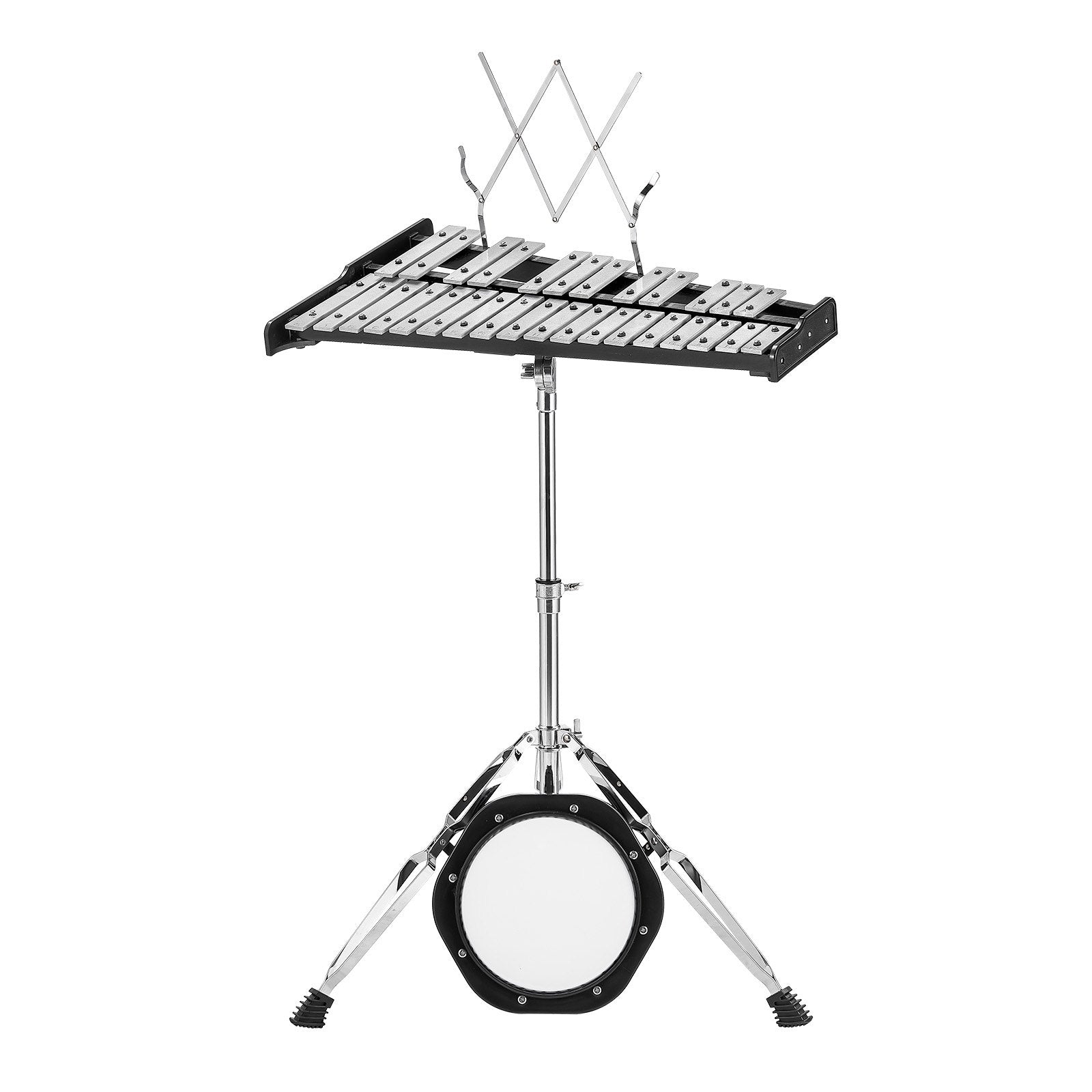 VEVOR 30 Note Glockenspiel Xylophone Bell Kit, Professional Percussion Instrument Set with Mallets, Drum Sticks, Music Stand,  8" Practice Pad, Adjustable Stand and Carrying Bag for Students & Adults 