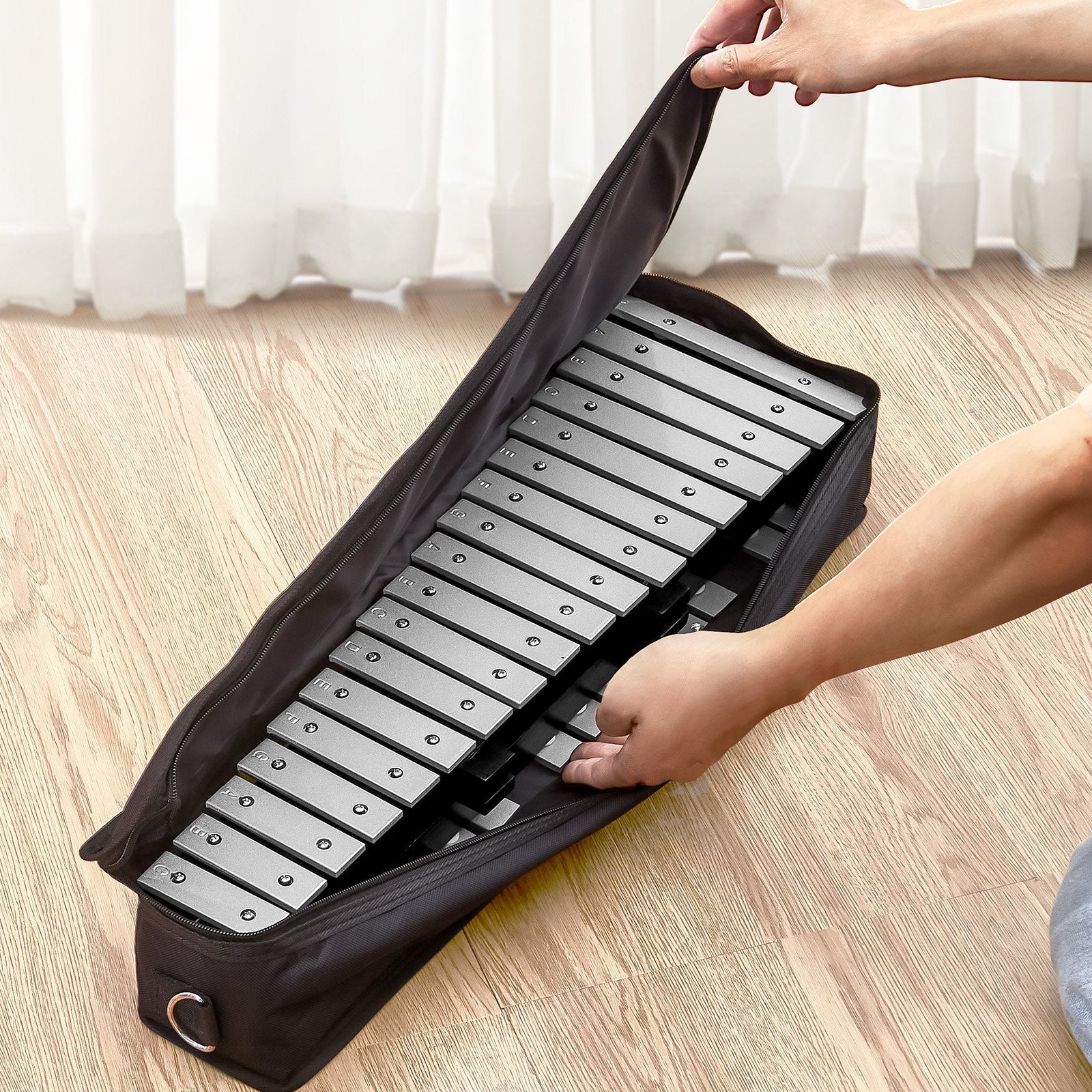 VEVOR 30 Note Glockenspiel Xylophone Bell Kit, Percussion Instrument with Mallets, Drum Sticks and Carrying Bag, Professional Glockenspiel Xylophone Percussion Instrument Set for Students & Adults 