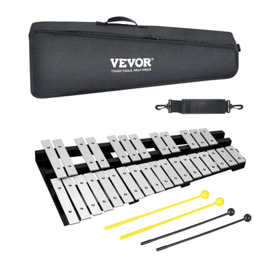 VEVOR 30 Note Glockenspiel Xylophone Bell Kit, Percussion Instrument with Mallets, Drum Sticks and Carrying Bag, Professional Glockenspiel Xylophone Percussion Instrument Set for Students & Adults 