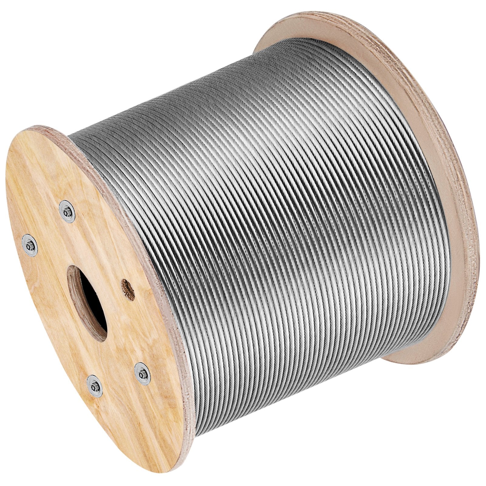 VEVOR Cable Railing 1000ft Stainless Steel Wire Rope 1/8" Stainless Stranded Wire 1x19 Wire Rope T316 (T316 1/8" 1000ft) 