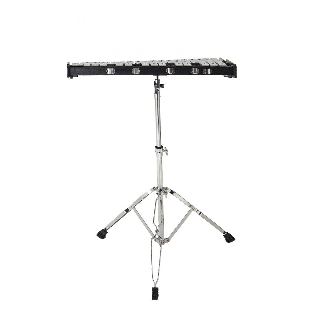 VEVOR 32 Note Glockenspiel Xylophone Bell Kit, Professional Percussion Instrument Set with Mallets, Drum Sticks, Music Stand,  8" Practice Pad, Adjustable Stand and Carrying Bag for Students & Adults 