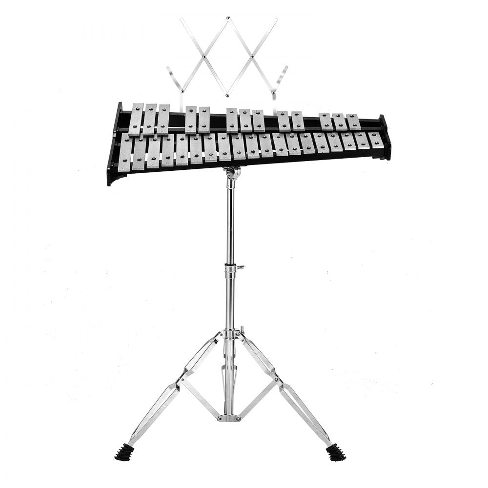 VEVOR 32 Note Glockenspiel Xylophone Bell Kit, Professional Percussion Instrument Set with Mallets, Drum Sticks, Music Stand, Adjustable Stand and Carrying Bag for Students & Adults 