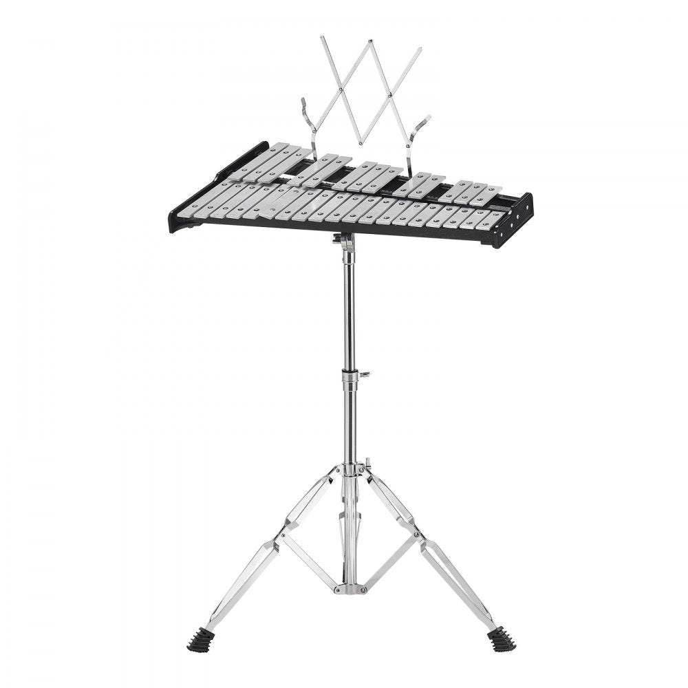 VEVOR 32 Note Glockenspiel Xylophone Bell Kit, Professional Percussion Instrument Set with Mallets, Drum Sticks, Music Stand, Adjustable Stand and Carrying Bag for Students & Adults 