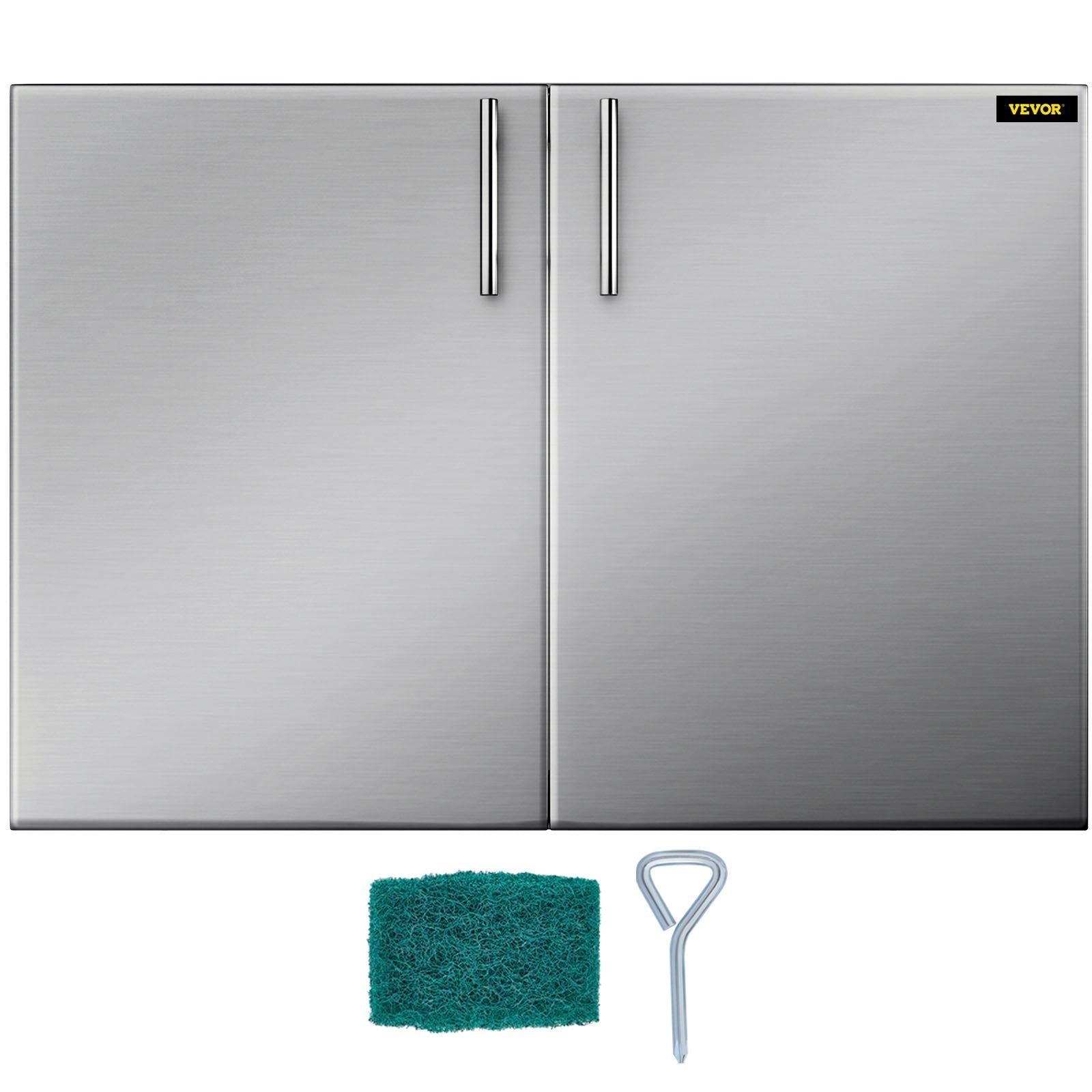 VEVOR BBQ Access Double Door 36W x 23H Inch BBQ Door Stainless Steel with Storage Outdoor Kitchen Doors for Commercial BBQ Island 