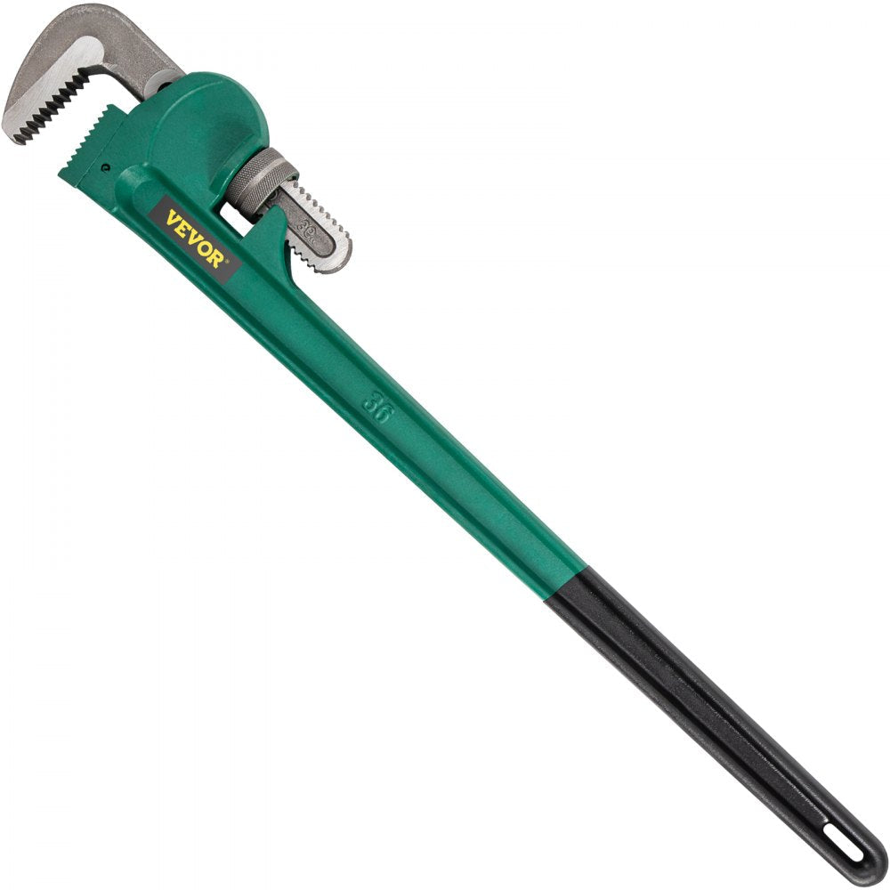VEVOR 36-Inch Aluminum Straight Pipe Wrench Ideal for 2” to 3-1/2” Pipe Adjustable Plumbing Pipe Wrench Heavy Duty 5” Jaw capacity Plumbers Pliers Tool 