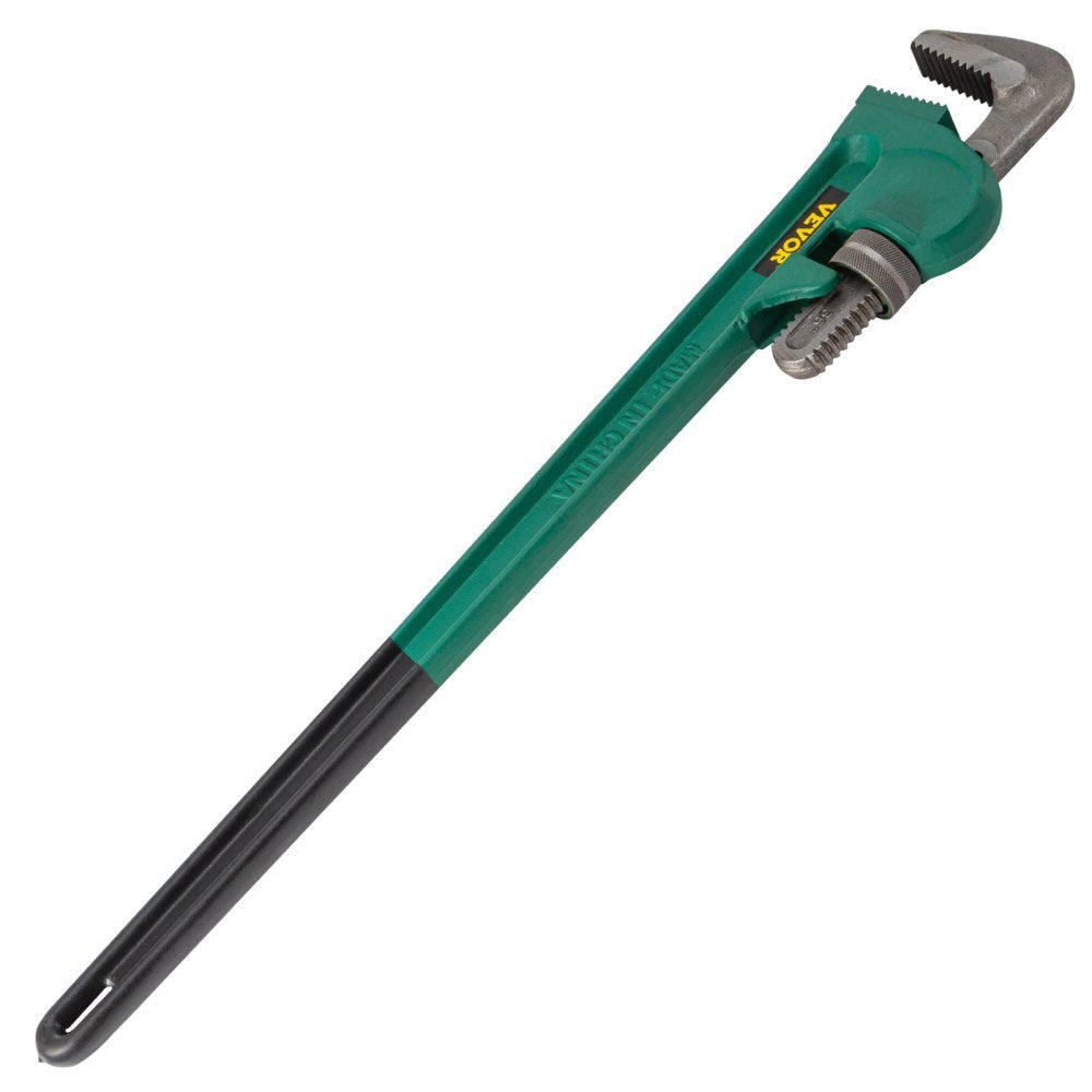 VEVOR 36-Inch Aluminum Straight Pipe Wrench Ideal for 2” to 3-1/2” Pipe Adjustable Plumbing Pipe Wrench Heavy Duty 5” Jaw capacity Plumbers Pliers Tool 