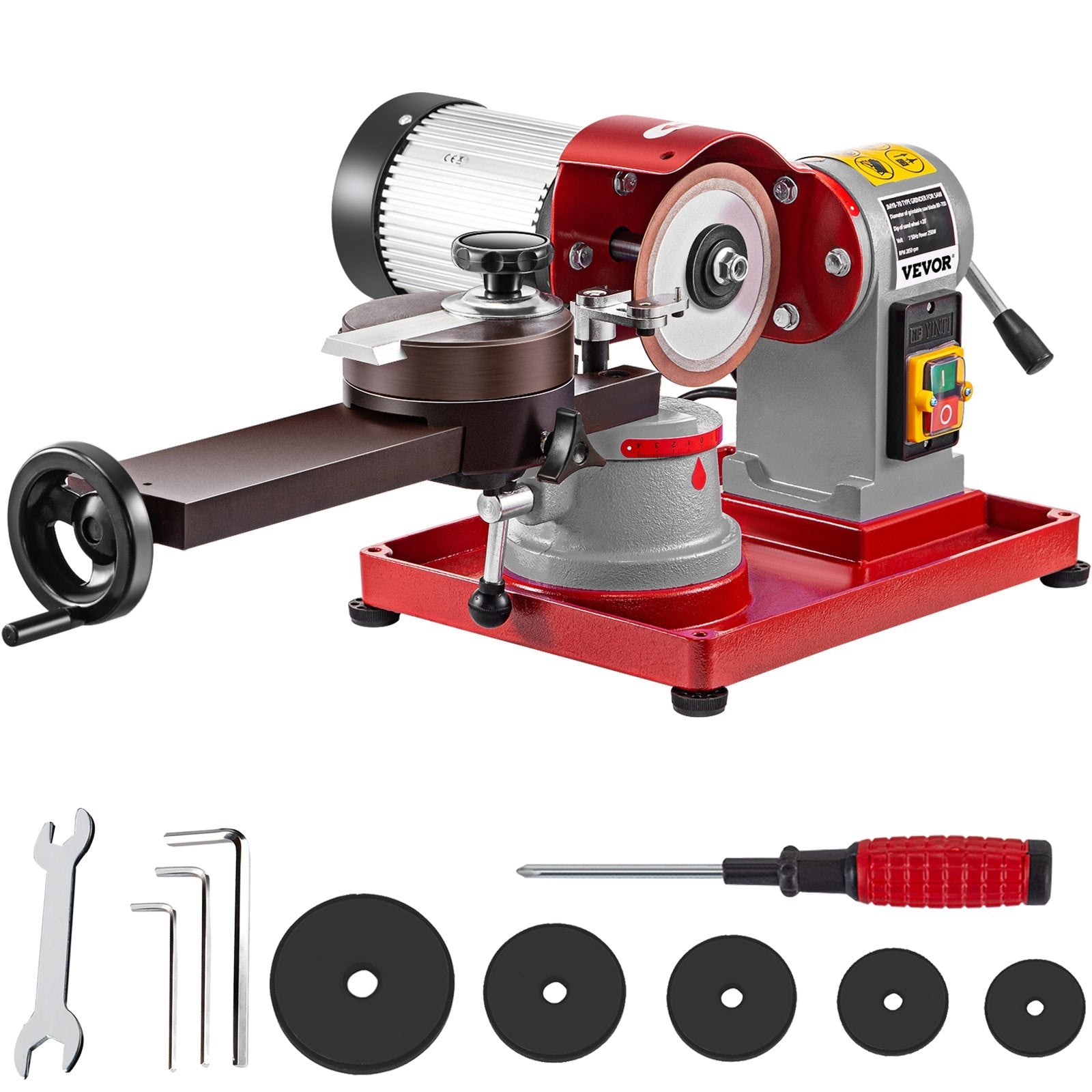 VEVOR Circular Saw Blade Sharpener 5\" Grinding Wheel Size, Rotary Angle Mill Grinding Machine 370W, Saw Blade Sharpener Machine for Carbide Tipped Saw Blades 