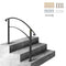 VEVOR Handrails for Outdoor Steps, Fit 1 or 3 Steps Outdoor Stair Railing, Black Wrought Iron Handrail, Flexible Front Porch Hand Rail, Transitional Handrails for Concrete Steps or Wooden Stairs