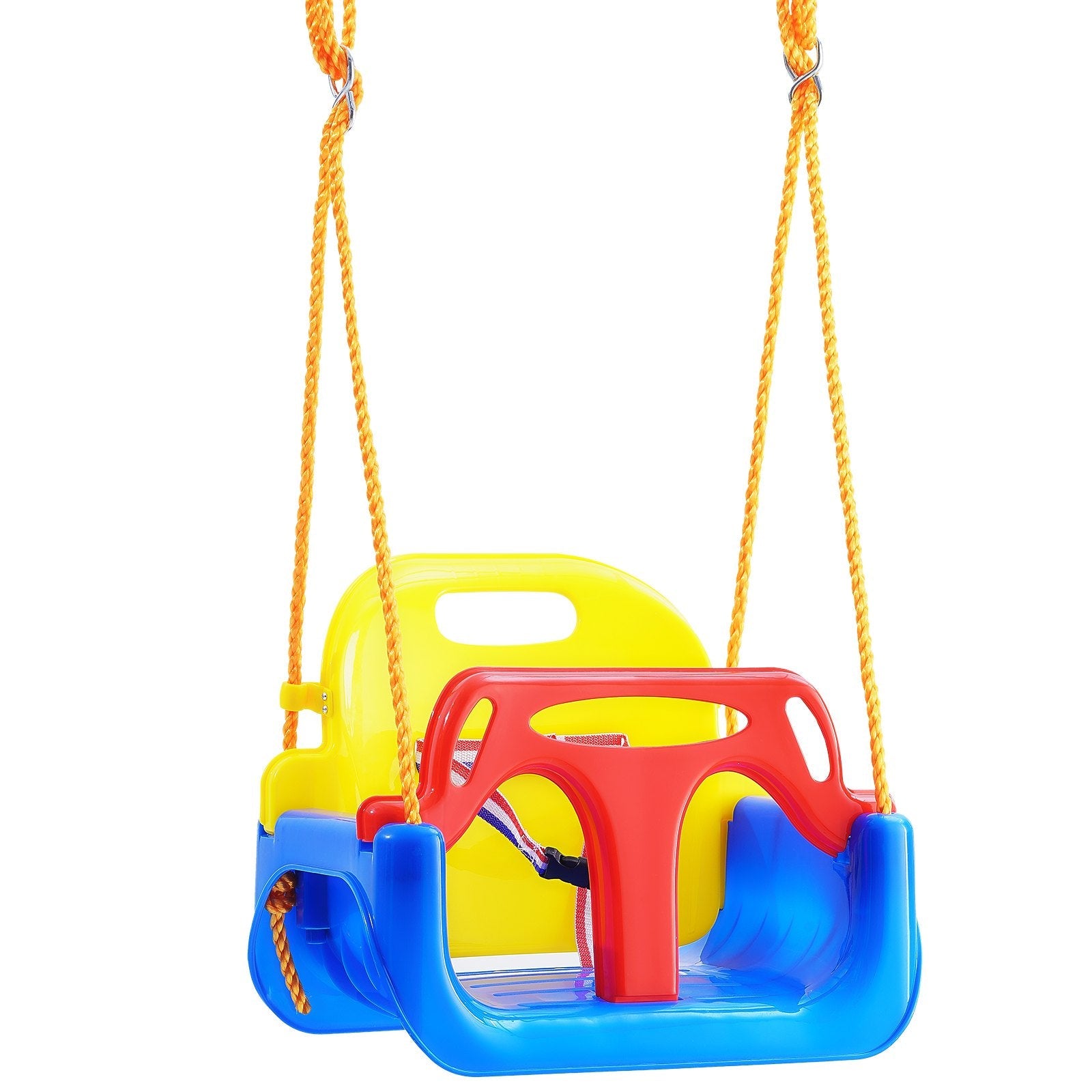 VEVOR 3-in-1 Toddler Swing Seat Baby Swing Seat with Adjustable Ropes Snap Hooks 