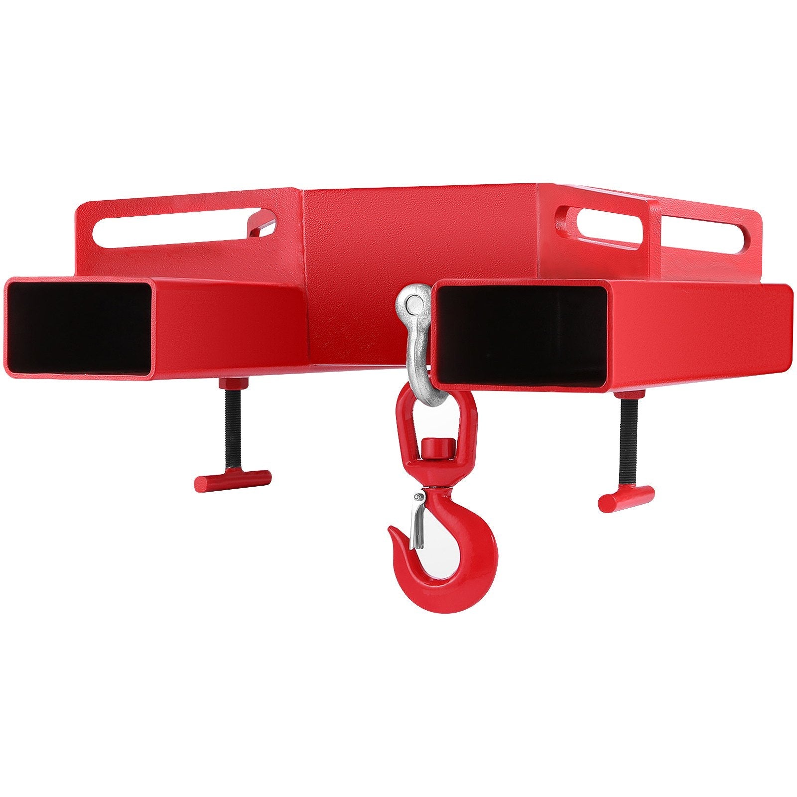 VEVOR Forklift Lifting Hook, 6600lbs Capacity Forklift Lifting Hoist, Red Forklift Mobile Crane with Swivel Hook and Two Large T-Screws, Hook Forklift Lifting Hoist, Fork Lifting Attachment 
