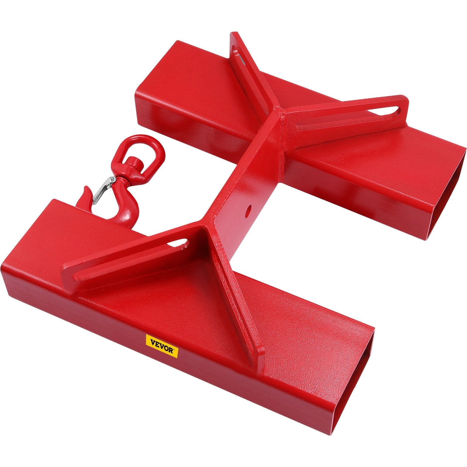 VEVOR Forklift Lifting Hook, 6600lbs Capacity Forklift Lifting Hoist, Red Forklift Mobile Crane with Swivel Hook and Two Large T-Screws, Hook Forklift Lifting Hoist, Fork Lifting Attachment 