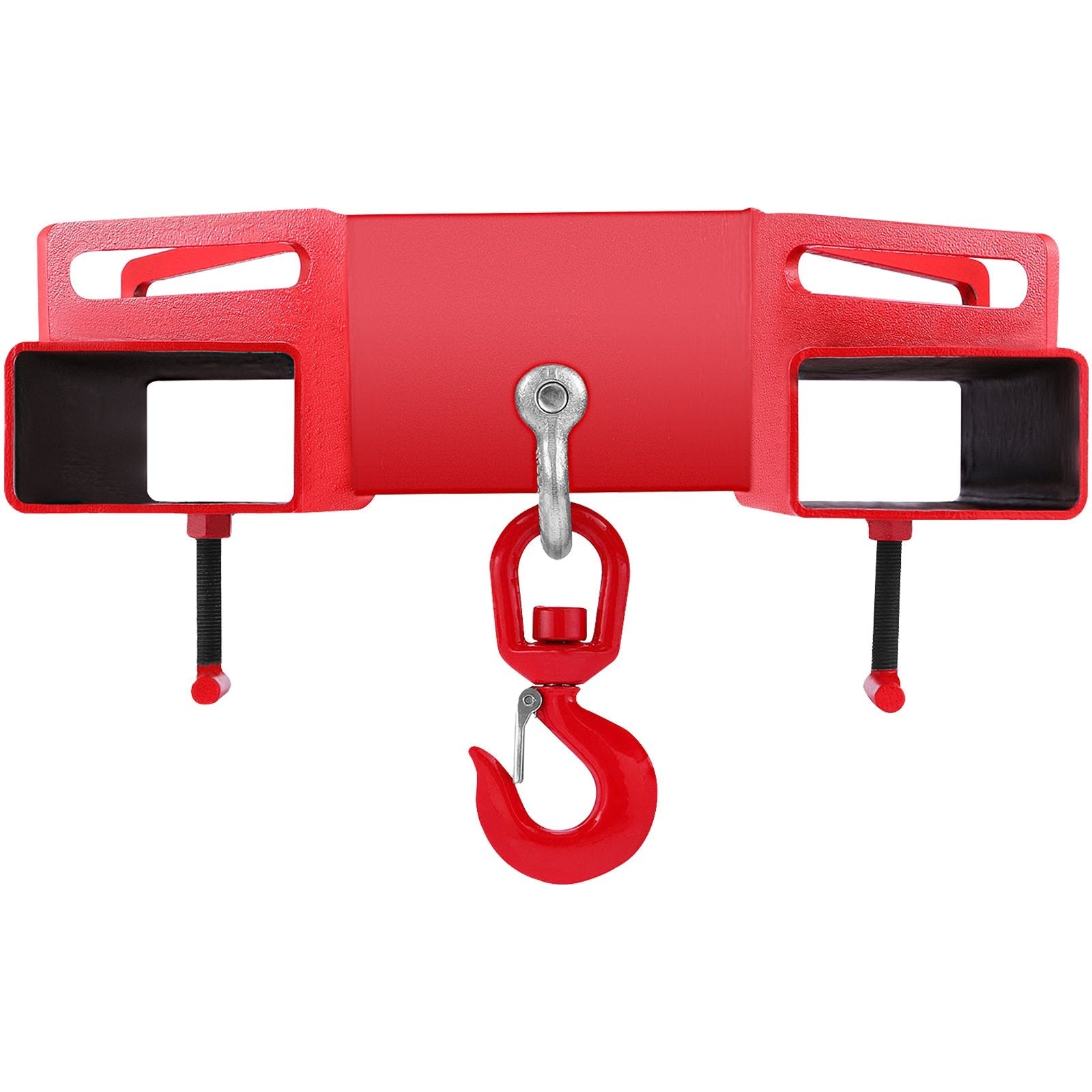 VEVOR Forklift Lifting Hook, 6600lbs Capacity Forklift Lifting Hoist, Red Forklift Mobile Crane with Swivel Hook and Two Large T-Screws, Hook Forklift Lifting Hoist, Fork Lifting Attachment 