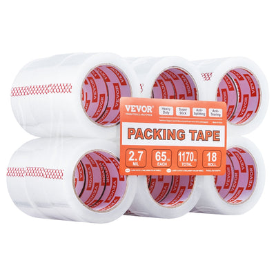 VEVOR Packing Tape 18 Rolls 65 Yards Heavy Duty Clear Packing Tapes 2.7 Mil 