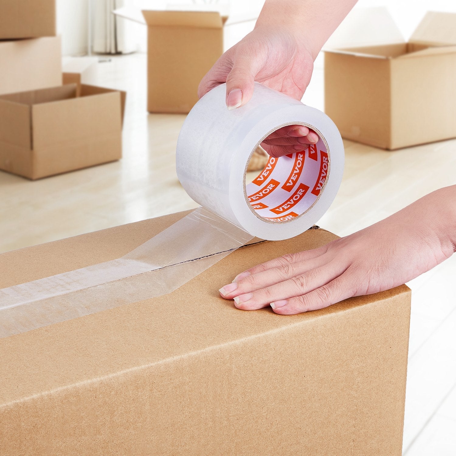 VEVOR Clear Packing Tape 24 Rolls 65 Yards Heavy Duty Clear Packing Tape 2.7 Mil 