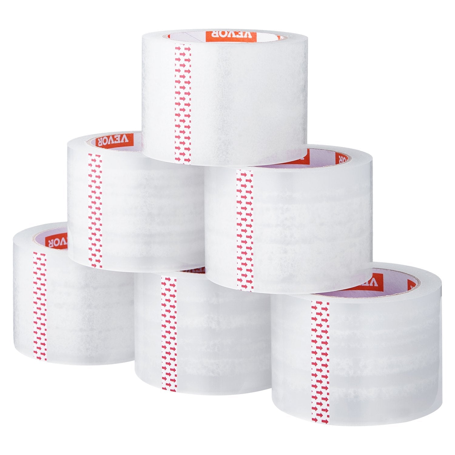 VEVOR Clear Packing Tape 6 Rolls 65 Yards Heavy Duty Clear Packing Tapes 2.7 Mil 
