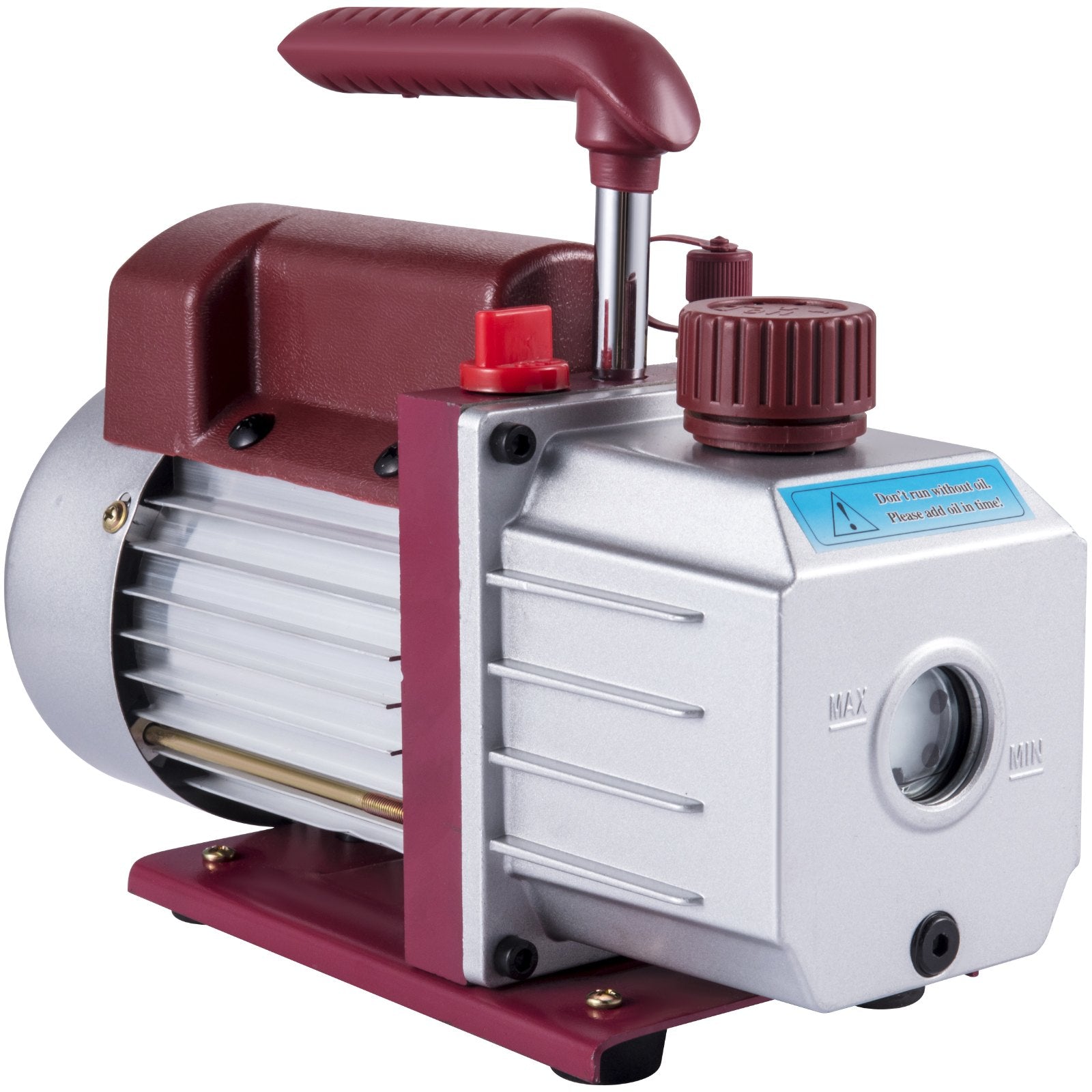 VEVOR 4.5CFM 1-3HP Vacuum Pump 110V 2 Meter Valve 1 Stage 5PA Ultimate Air Conditioning Refrigerant Vacuum Pump for HVAC Auto AC Refrigerant Rechar 