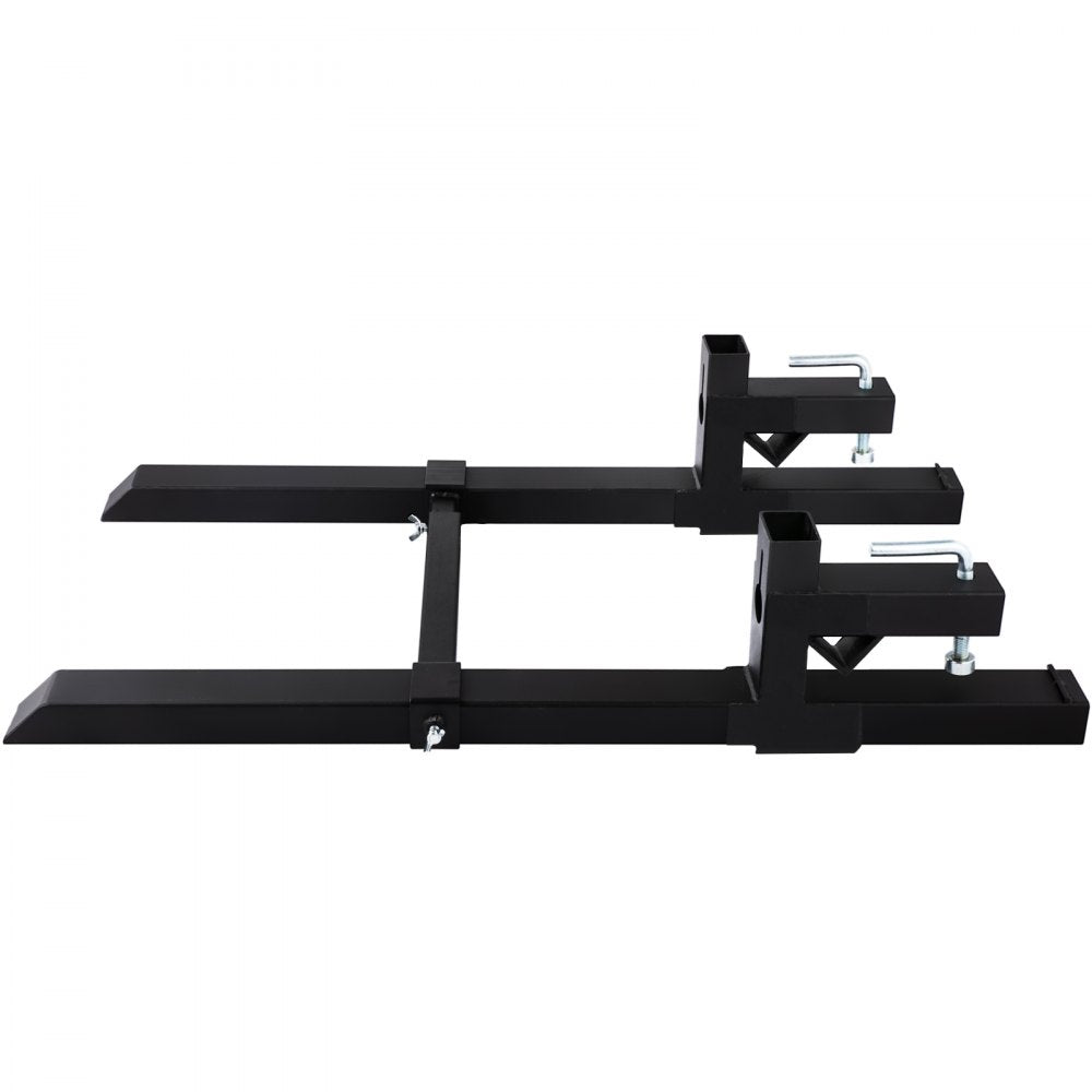 VEVOR Pallet Forks 42.9\" 4000 Lbs Max, Clamp On Tractor Bucket Forks with Adjustable Stabilizer Bar, Heavy Duty Front Loader Forks 58.7\" Total Length, Fork Attachment for Skid Steer, Loader Bucket 