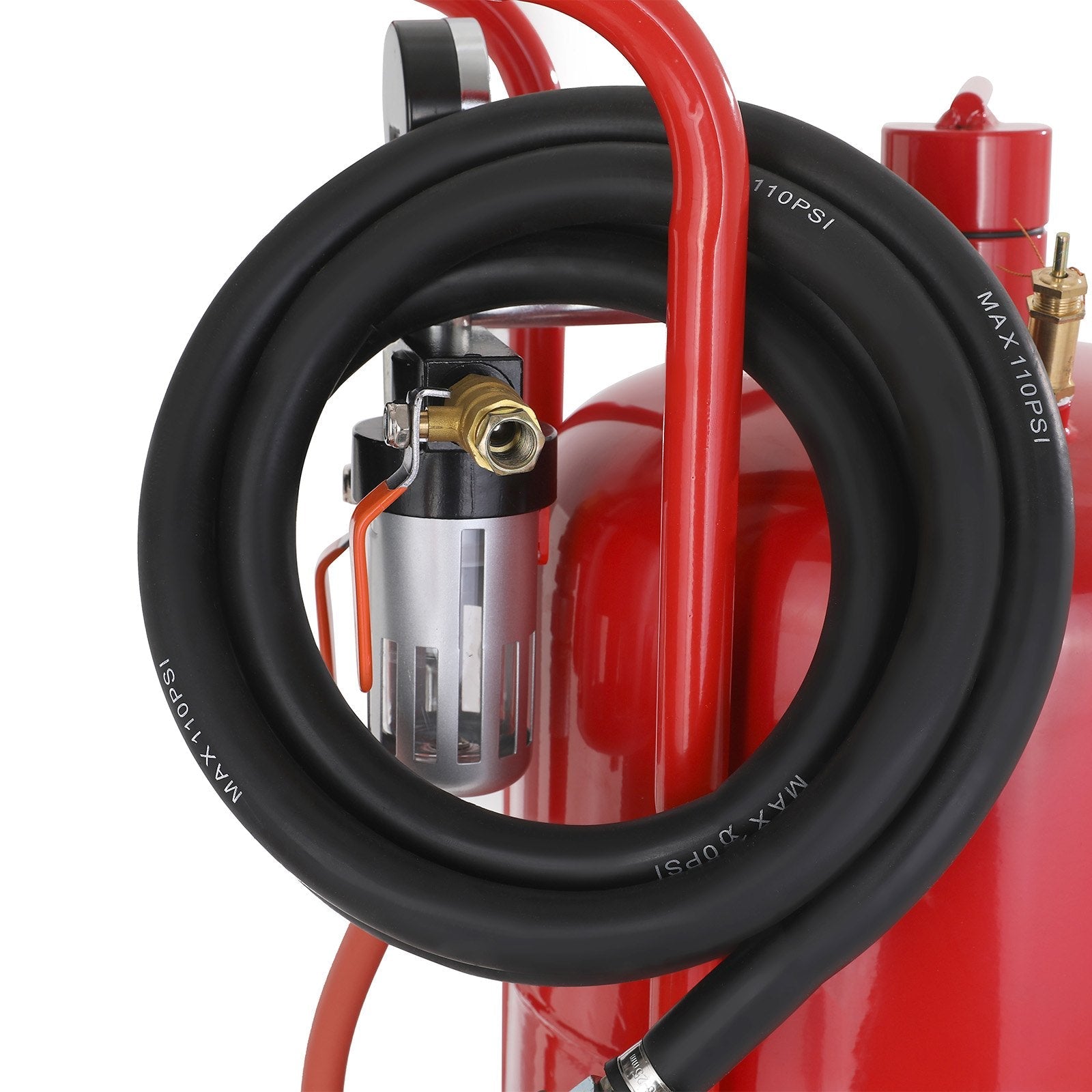 VEVOR 10Gal/40L Sandblaster Equipped w/Nozzle Shut-Off Valve Pressure Gauge Ceramic Nozzle Rubber Wheels Grit Power Sand Blasters Portable Sandblasting Equipment 