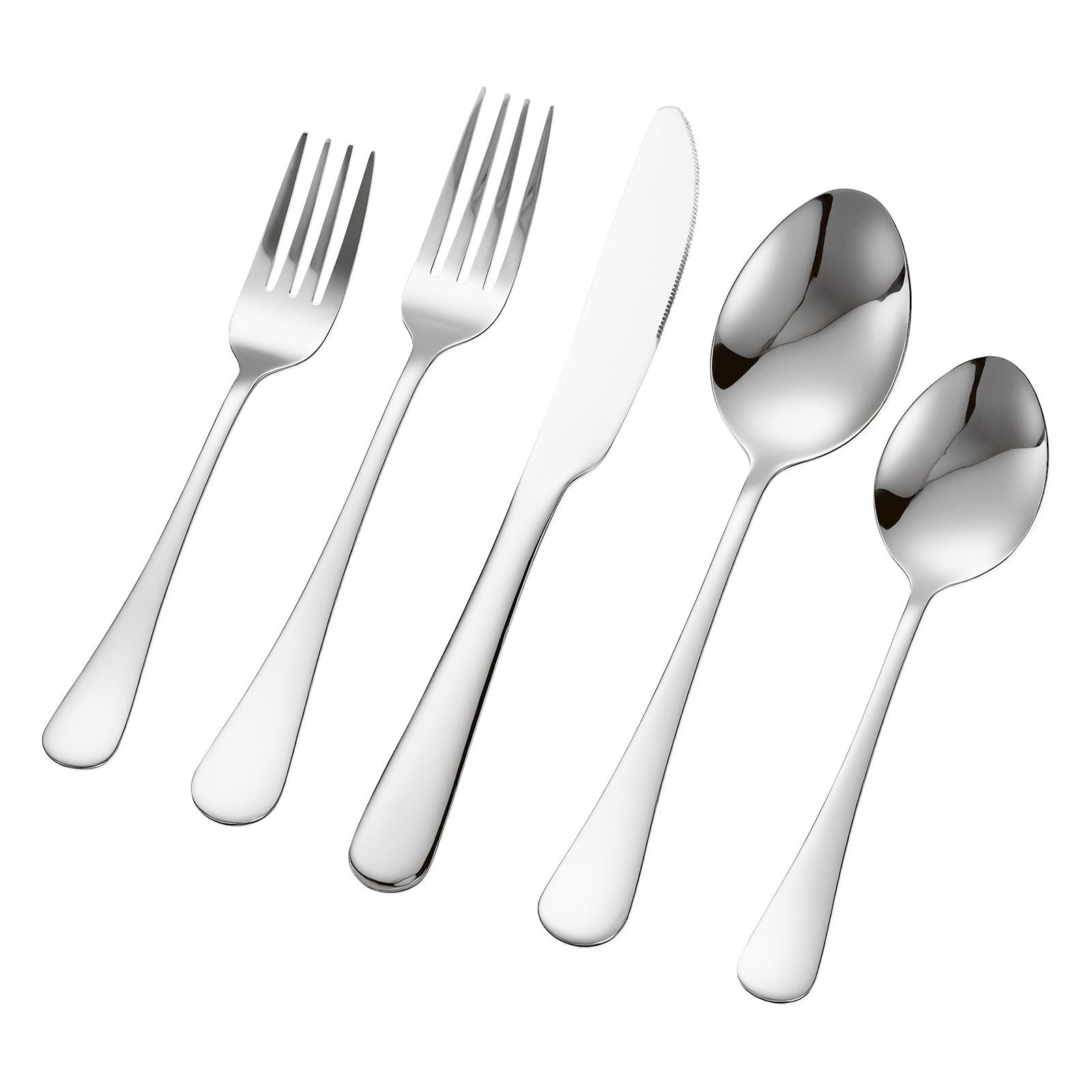VEVOR 30-Piece Silverware Set Stainless Steel Cutlery Flatware Utensils for 6 